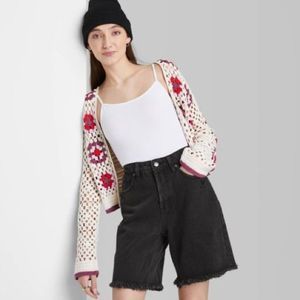 Wild Fable Black Jean Bermuda Shorts